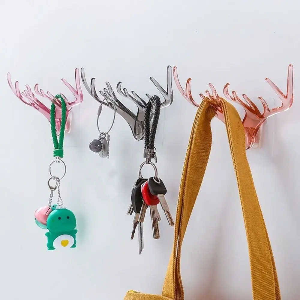 Wall Hanger Wall Hanging Hook New Self Adhesive Punch-free Clothes Hook Multi-purpose PC Deer Head Hook Bathroom