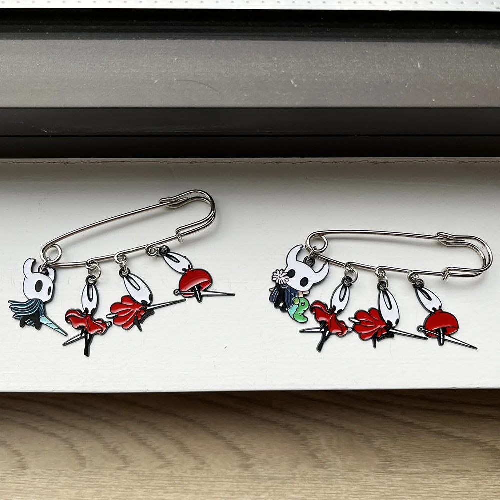 بروش هولو نايت سيلكسونج، دبوس أمان 6.5 سم، دبوس مينا لألعاب الفيديو، شارة شخصية كرتونية للمعطف، هدية تنكرية للاعبين #6