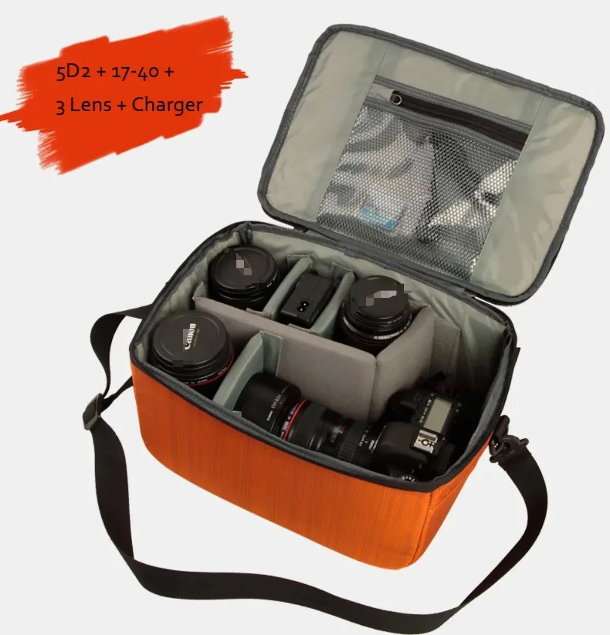 Wasserdicht schützen Kamera Umhängetasche Einsatz Partition Teiler Fall Fit 1 DSLR 5-Objektiv Canon Nikon Sony Pentax DSLR