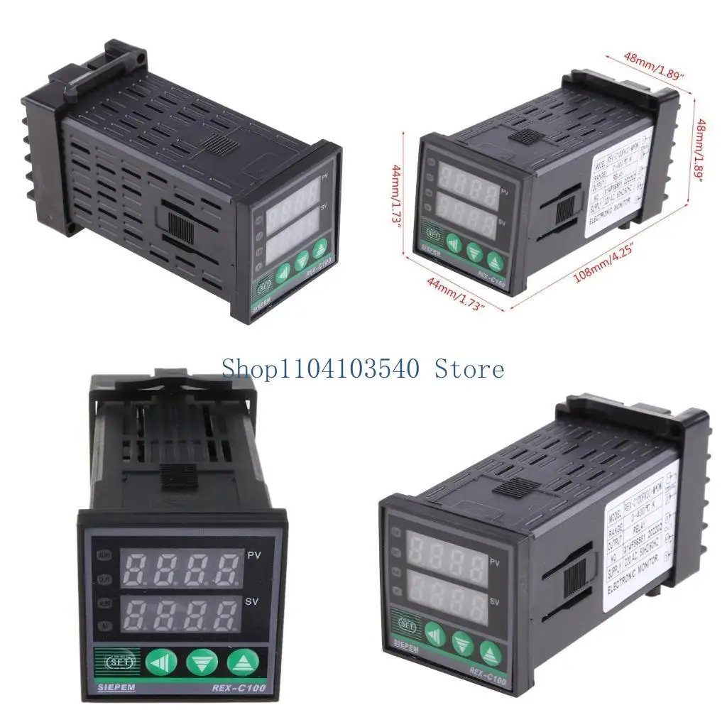 

02DC REX-C100 Цифровой светодиодный ПИД-регулятор температуры, термостат с дисплеем SV