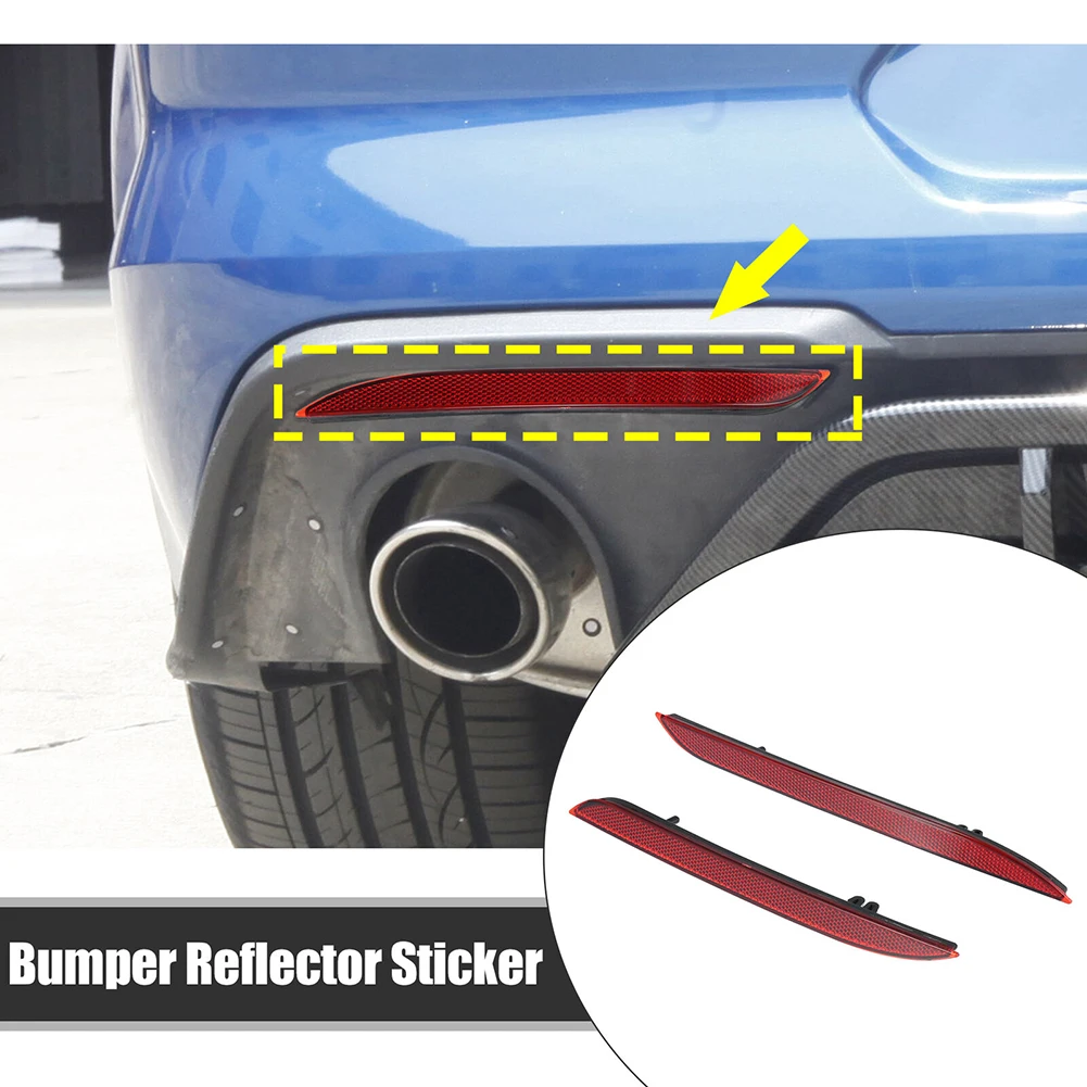 Rear Reflector Light Car Light 2pcs set Red Lens Tail Reflective Strip Lamp Reflector Lens Signal Light Car Accessories