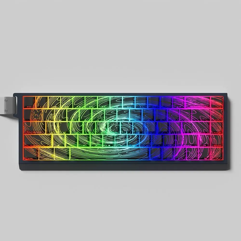 73 Keys Hurricane Theme Keycaps Transparent Keycaps PBT CHERRY Profile for ANSI Mechanical Keyboard Made68 Mad68 Wooting 60