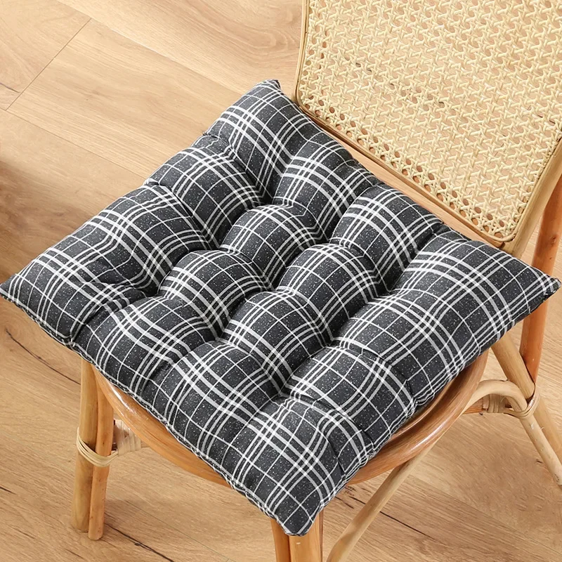 

40x40 Plaid Square Chaircushion with Ties Floorcushion Seat Cushion Pad Indoor Outdoor Dining Garden Patio Cushion Home Office