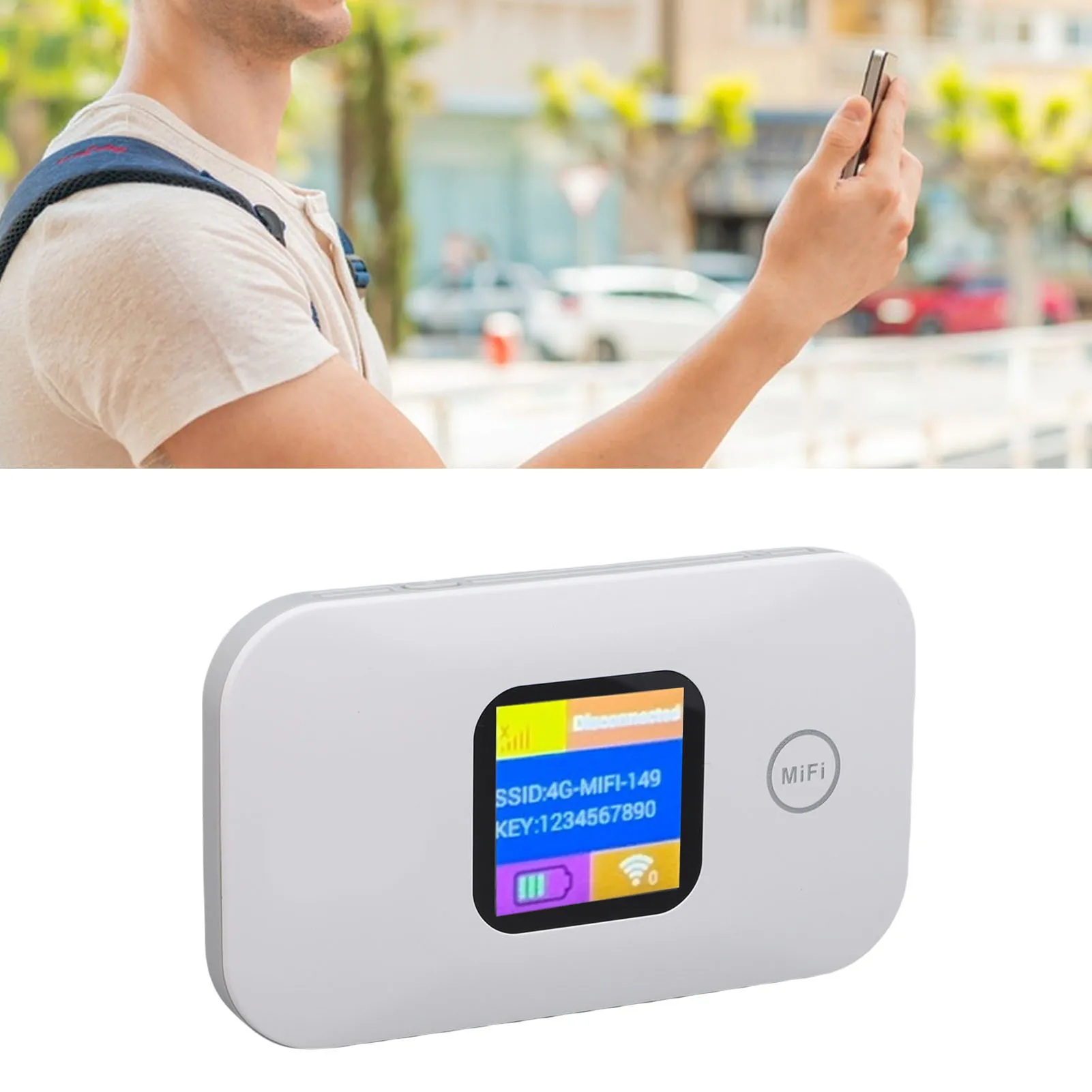 4G Mobile Hotspot Portable LED Display 300Mbps SIM Slot Connect Up to 10 Devices Portable WiFi Hotspot for Travel Camping