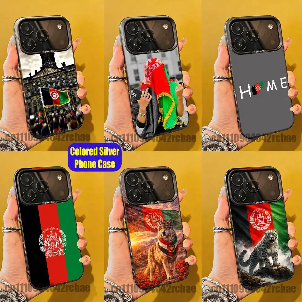 

For Flag Afghanistan Afghan Phone Case iPhone 15,17,12,14,13,16,11,E,Max,Plus,Air,Pro,Mini Custom Color Silver Cover