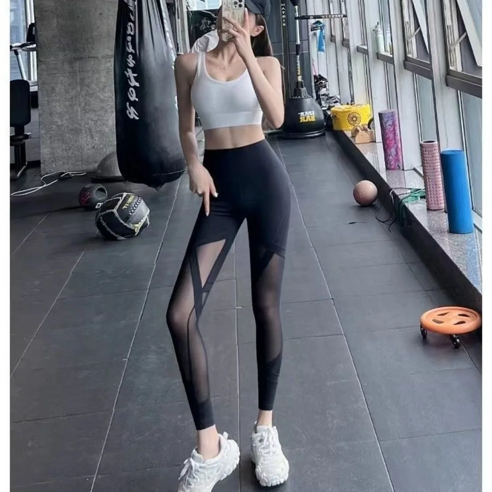 Outdoor Seks Open Kruis Erotische Broek Yoga Fitness Vrouwen Sexy Strakke Hoge Top Sport Naadloze Leggings Perzik Heup Push-Up Broek