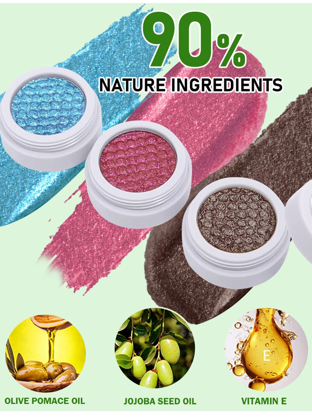 Ombretto camaleonte monocromatico Etichetta privata 20 colori Shimmer Impermeabile Logo personalizzato Trucco a lunga durata Cruelty Free