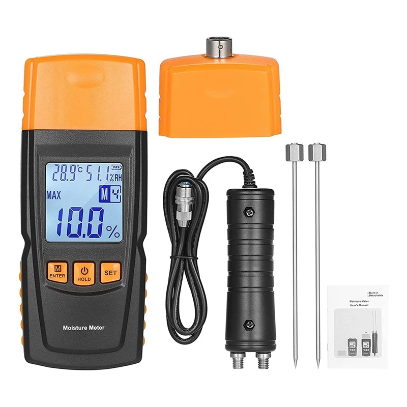 

Wood Moisture Meter With Long Probe Digital Firewood Moisture Meter Wood Moisture Meter For Lumber Pin Type Moisture Detector