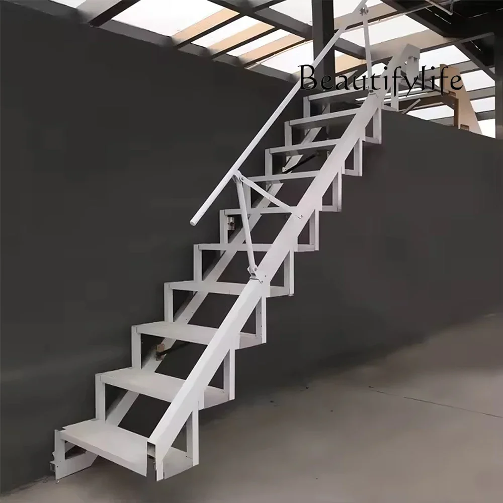 X36 Folding Ladder Stairs Custom Outdoor Fire Small Duplex Indoor And Outdoor Loft Second Floor Villa Loft Home Small Apartment