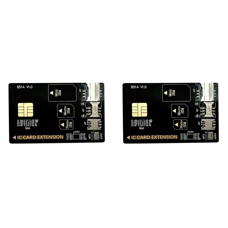 b04c-2x-4-in-1アダプター-テストカード。携帯電話用スマートカードアダプター。mini-sim-micro-sim-nano-sim-esimに対応。カードの開封テストに使用可能。