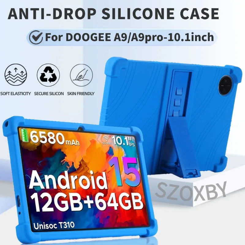 

For DOOGEE Tab A9 A9pro 10inch Tablet case Kickstand Coat Shockproof Cover Adjustable Soft Silicon Stand Protective Shell