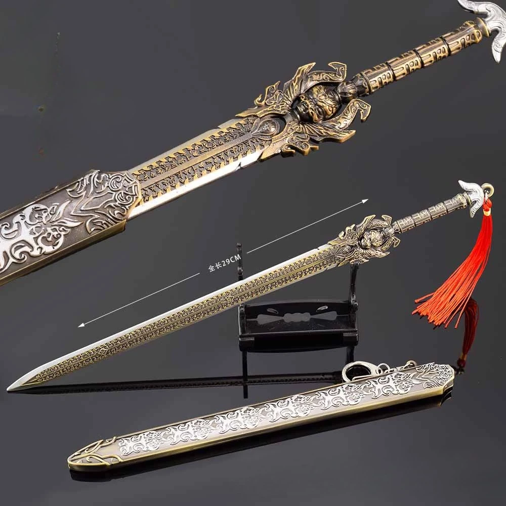 Espada de sabiduría china de Li Jinglong, 29cm, periféricos de Anime, modo de arma de aleación, arma de juguete, Samurai, Cosplay, juguetes, regalos, colecciona