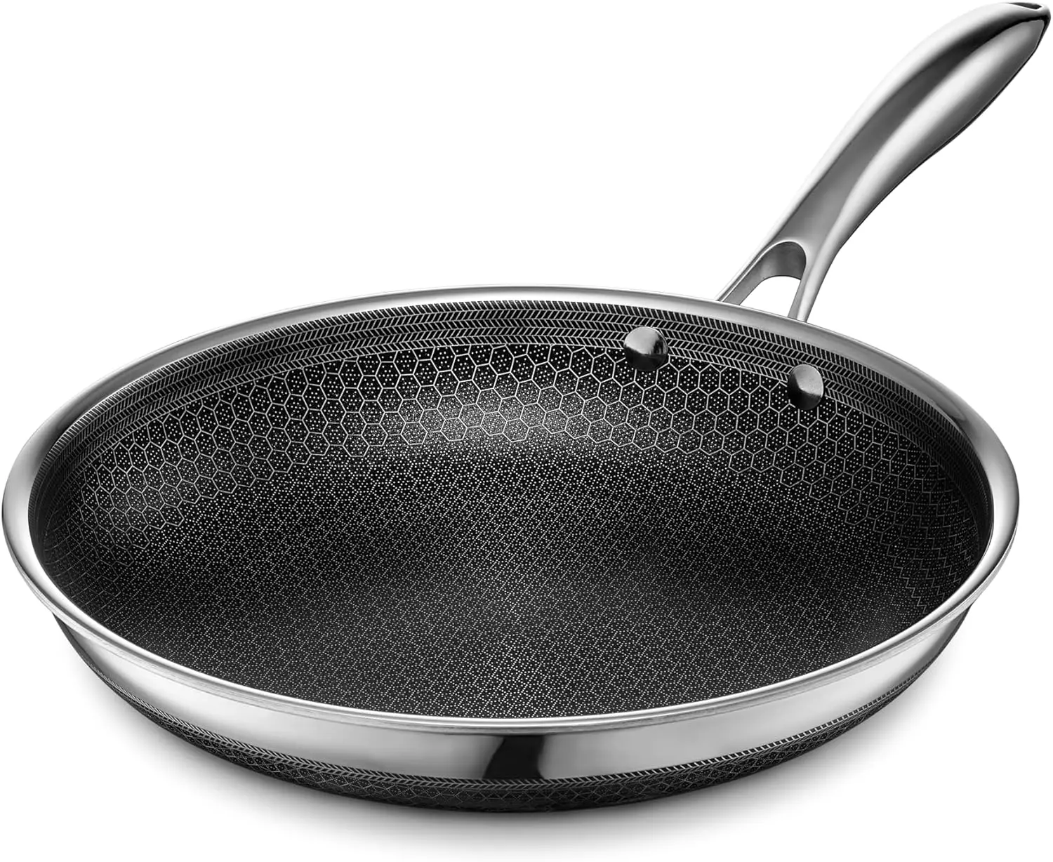 HexClad Hybrid Nonstick Frying Pan, 10-Inch, Stay-Cool Handle, Dishwasher and Oven-Safe, Compatible with All Cooktops