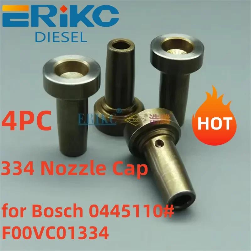 

4PCS 334 Nozzle Cap Nut F00VC01334 Common Rail Injector Control Valve Bonnet 334 Valve Head for 0445110# FOOVC01334