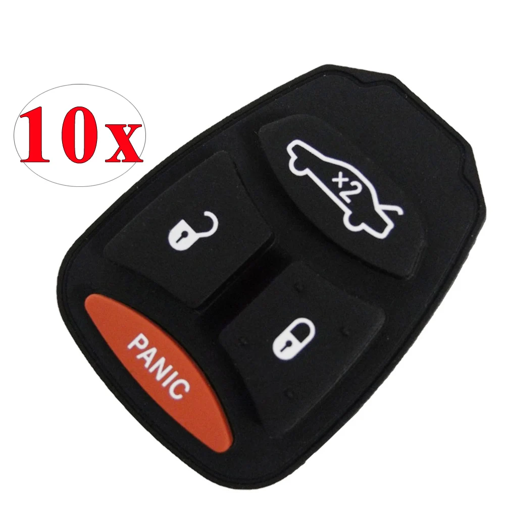 jingyuqin 10X Remote 4 Buttons Key FOB Rubber Button Pad For Chrysler Aspen Dodge Durango Magnum Charger Ram For Jeep