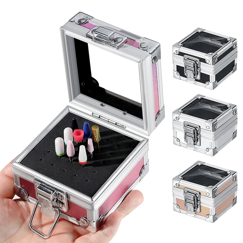 

25 Slots Nail Art Grinding Head Bit Holder Displaying Storage Box Nail Drill Bits Holder Container Stand Display Rack