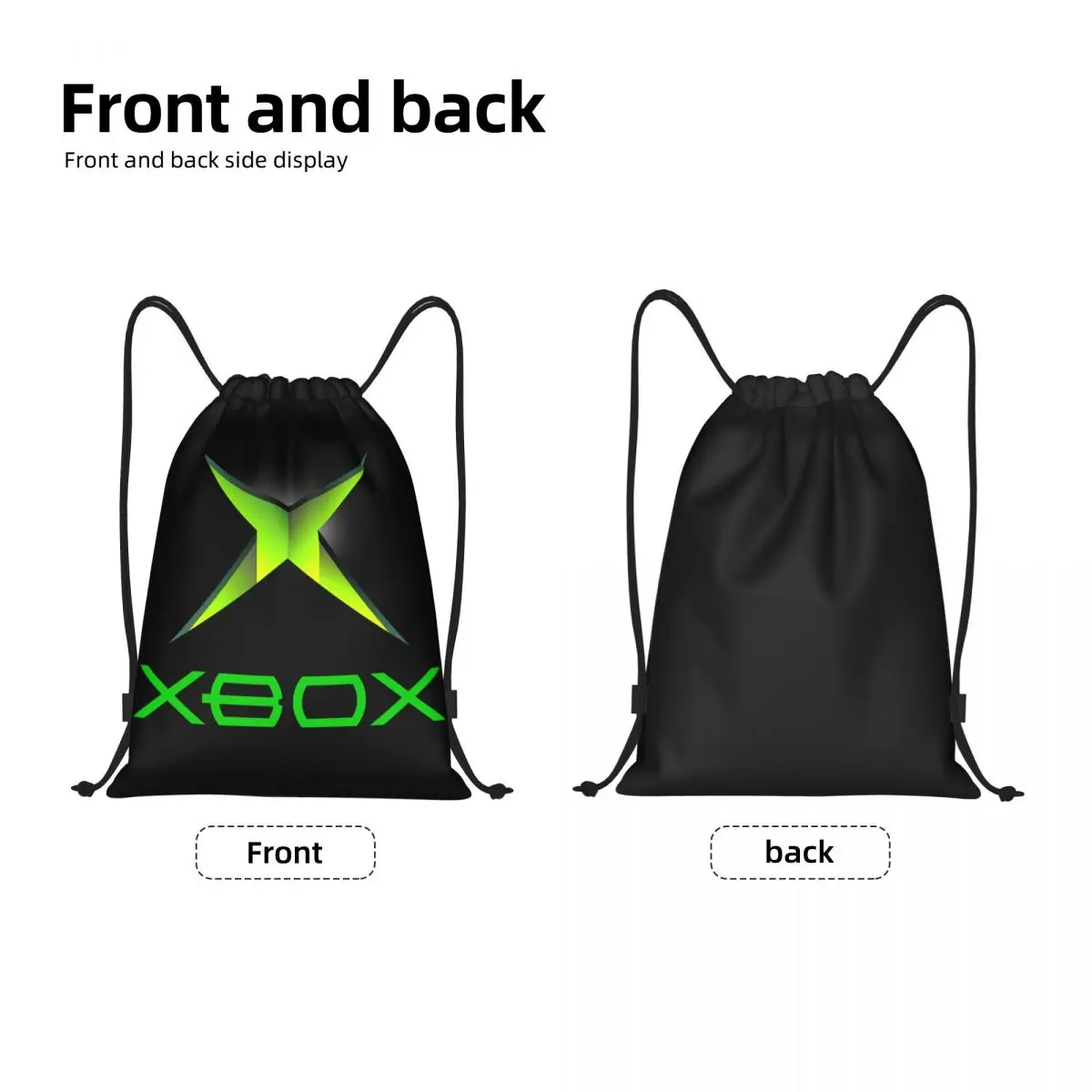 Custom Classic Xboxs Logo Drawstring Bag Men Women Lightweight Game Gamer Gifts Sports Gym Storage Backpack