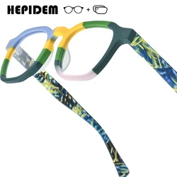 HEPIDEM Progressive Prescription Glasses Custom  Anti Blue Myopia Optical Lens Eyewear Men Women Acetate Square Eyeglasses 358