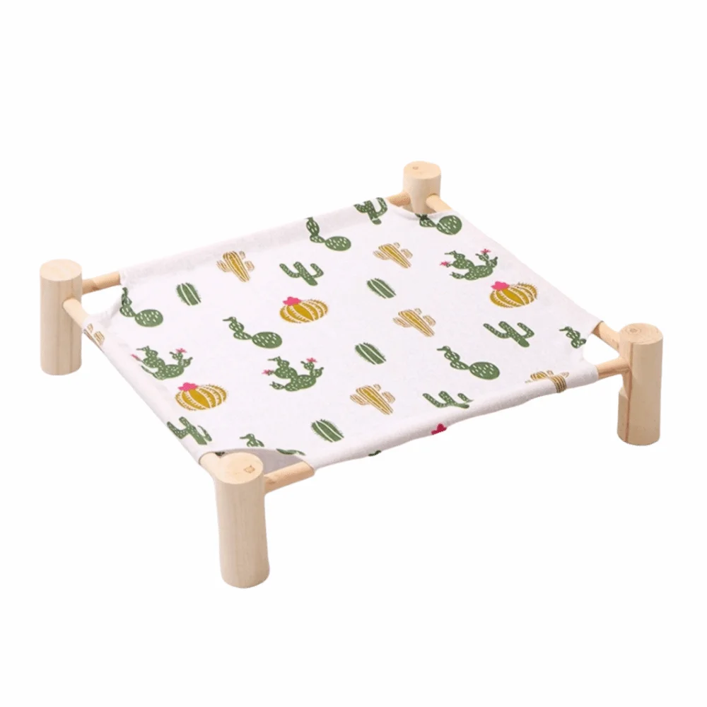 

Practical Wood Pet Camp Bed Sturdy Detachable Kitten Sleeping Bed Breathable Durable Cat Hammock Bed Cat Supplies