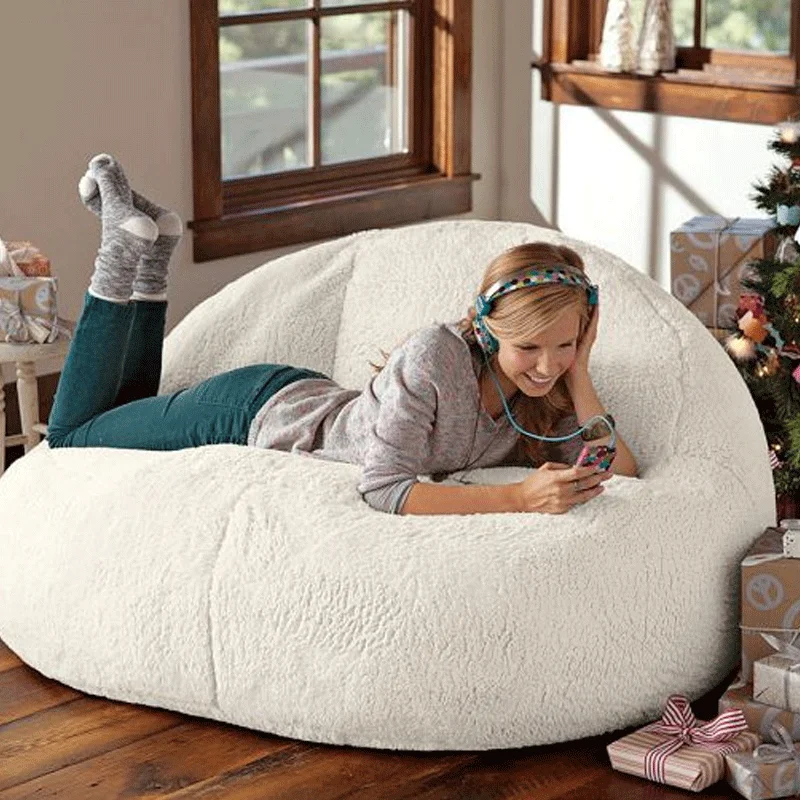 

Plush Velvet Large Bean Bag Sofa Cover Unfilled Lazy Sofa Bed Child Adult Balcony Corner Floor Seat Puff Chair Ottoman Cushion