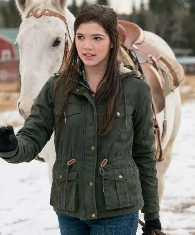 

Homemade "Heartland" Army Green Cotton Jacket Lamb Wool Jacket YUTU&MM Women's Cropped Top