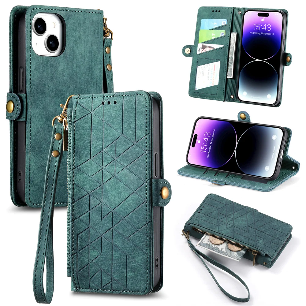 Crossbody Strap Flip Leather Book Case For HMD Pulse Pro 2024 Zipper Wallet Holder Card Funda For HMD Pulse Pro Luxury Cover