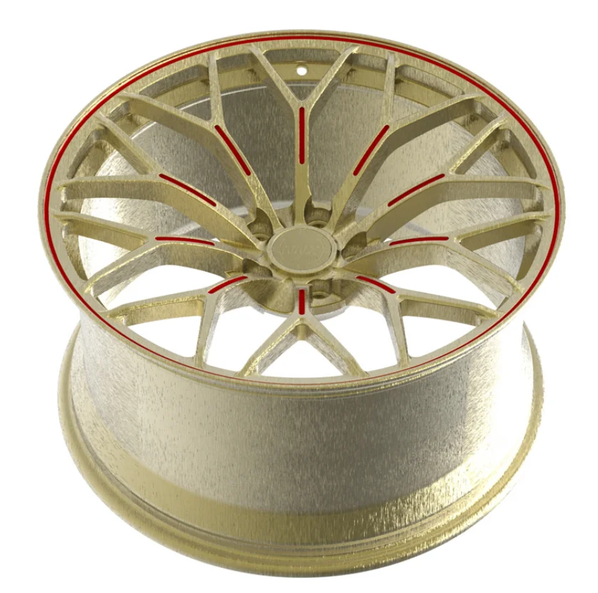 

Brand New Gold Customized Forged Aluminum Alloy Wheels 17-19 Inch 20mm ET Lightweight Multi Spoke Ten Year Warranty