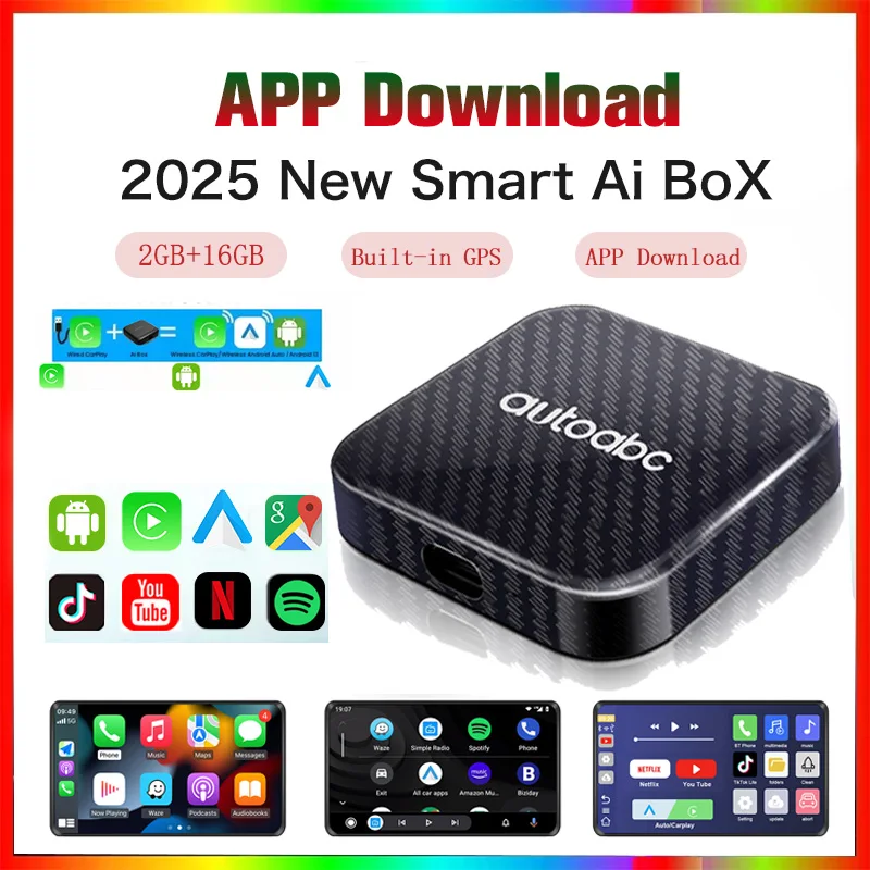 New Wireless Carplay  Android Auto Smart Mini AI Box For Netflix Youtube Toyota VW Mazda Hyundai Haval GMC Ford Chev Kia