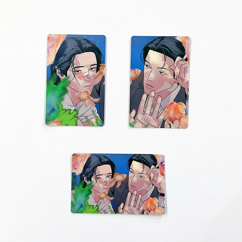 3PCS Korean Manhwa Master Peace Photo Cards Set - Ahn Pyeonghwa & Joo Incheol Laser LOMO Cards Fans Gift