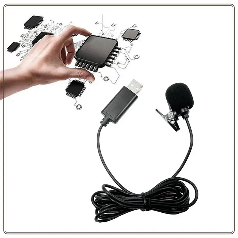 Reliable-USB Lavalier Lapel Microphone Omnidirectional Wired Clip-On Mic Hands Free Plug & Play For Computer PC Laptop 2M,USB La