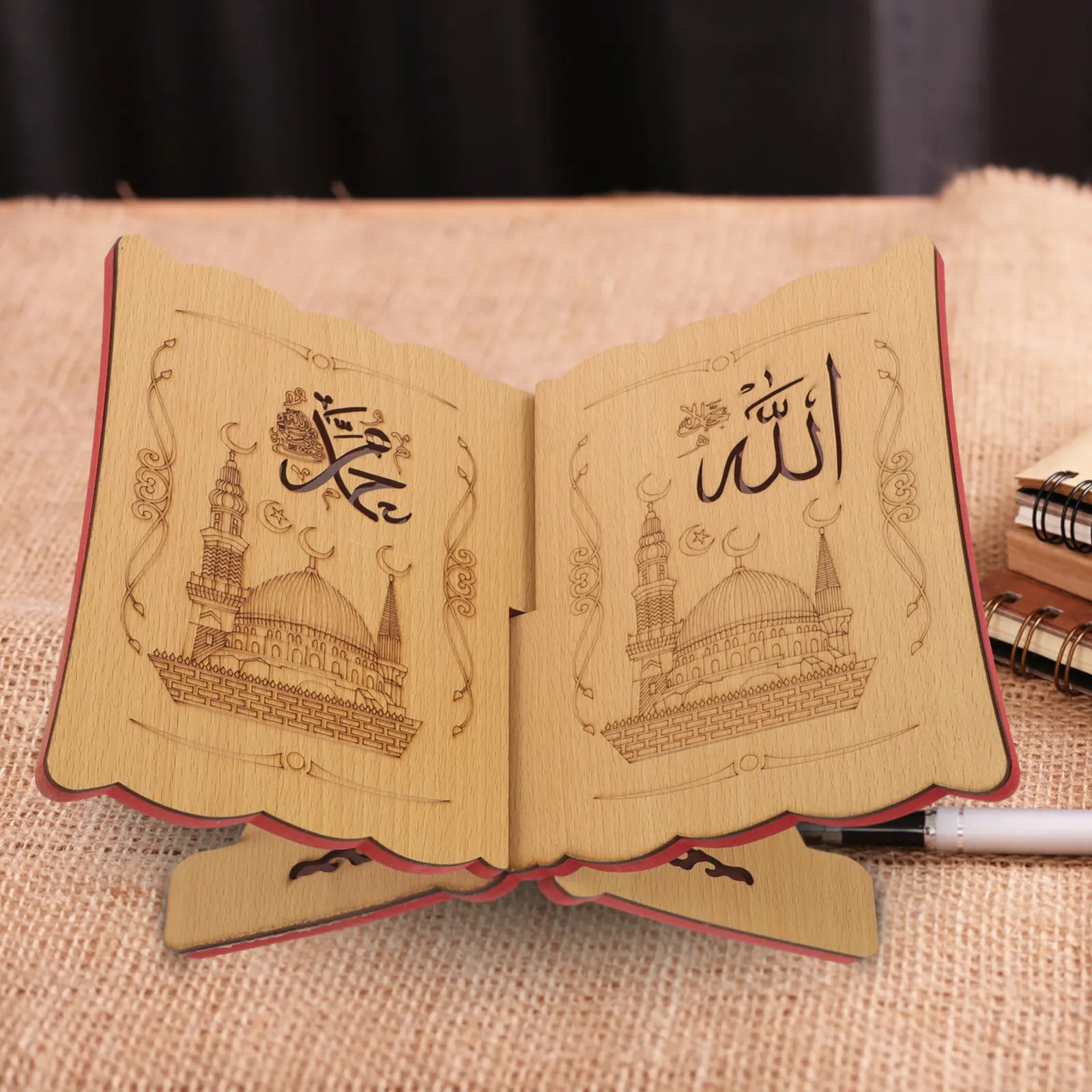 Wooden Quran Stand Detachable Elegant Reading Stand for Books Music Scores Recipes Magazines Bible Buddhist Chanting Rack Desk