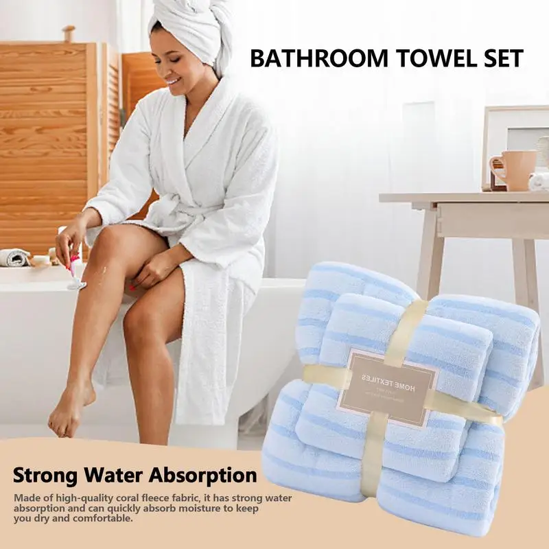 

Towel Sets For Bathroom Fluffy And Soft Coral Fleece Bath Towels Absorbent And Cozy Bath Towel And Hand Towels Kids Gift