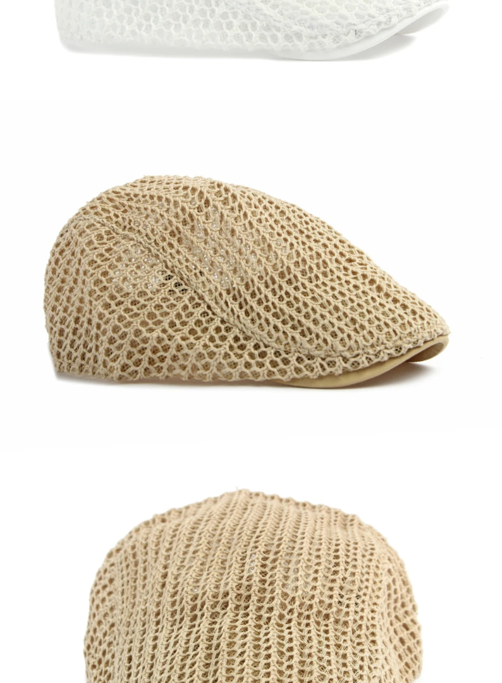 HT5098 Herren- und Damen-Baskenmützen für Frühling und Sommer, Atmungsaktive Künstler-Baskenmütze mit Lochmuster, Verstellbare Baskenmützen – Detail 9