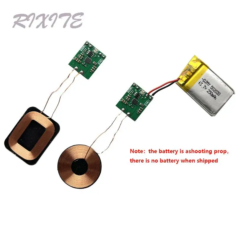 

5W Wireless Charger Receiver Module PCBA Circuit Coil Board Lithium Battery Wireless Charging Built-in 3.7V Modification Scheme