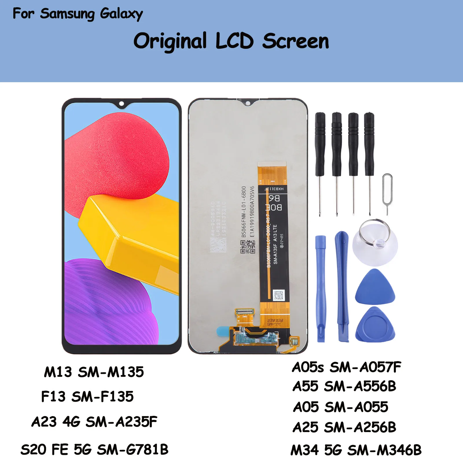 Ensemble écran LCD de remplacement d'origine, pour Samsung Galaxy M13/F13/A23 4G/S20 FE 5G/A05s/A05/A55/A25/M34 5G