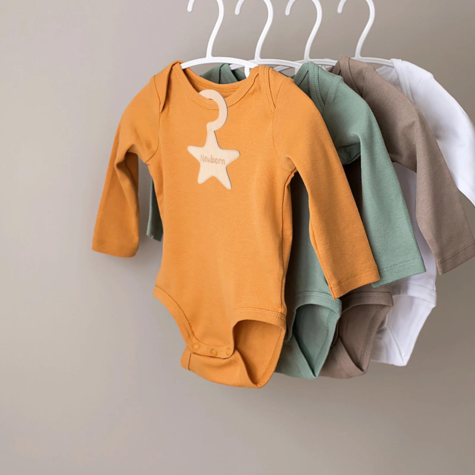 

7pcs Baby Closet Divider Wood Natural Smooth Organizer Infant Clothes Nursery Newborn Size Separation Wardrobe Storage Rack