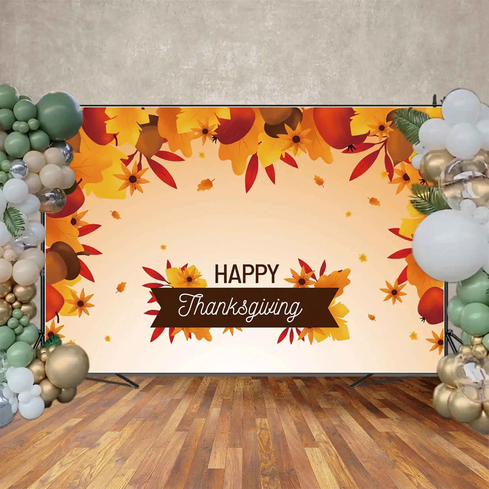 MOON.QG-Decorações De Contexto, Adereços De Festa De Feliz Ação De Graças, Photo Booth, Folhas De Bordo De Outono, Porca, Bandeira De Frutas