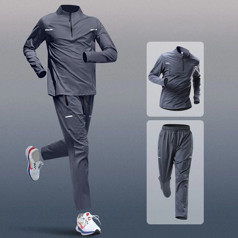 

Men's Sports Suit Quick-Dry Running Training Fitness Wear for Track Field for Autumn Winter Morning Runs Men's Sportswear Set