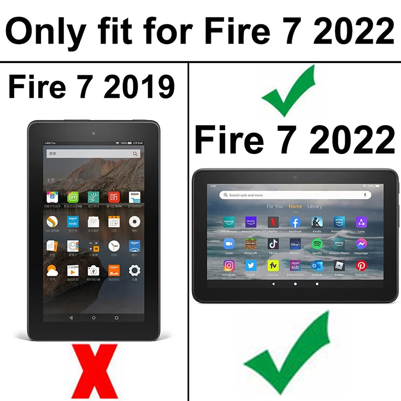 9H กระจกนิรภัยป้องกันหน้าจอสำหรับ Amazon Kindle Fire 7 2022 12th Generation 7นิ้วป้องกันฟิล์มสำหรับทั้งหมด-New Fire 7 2022