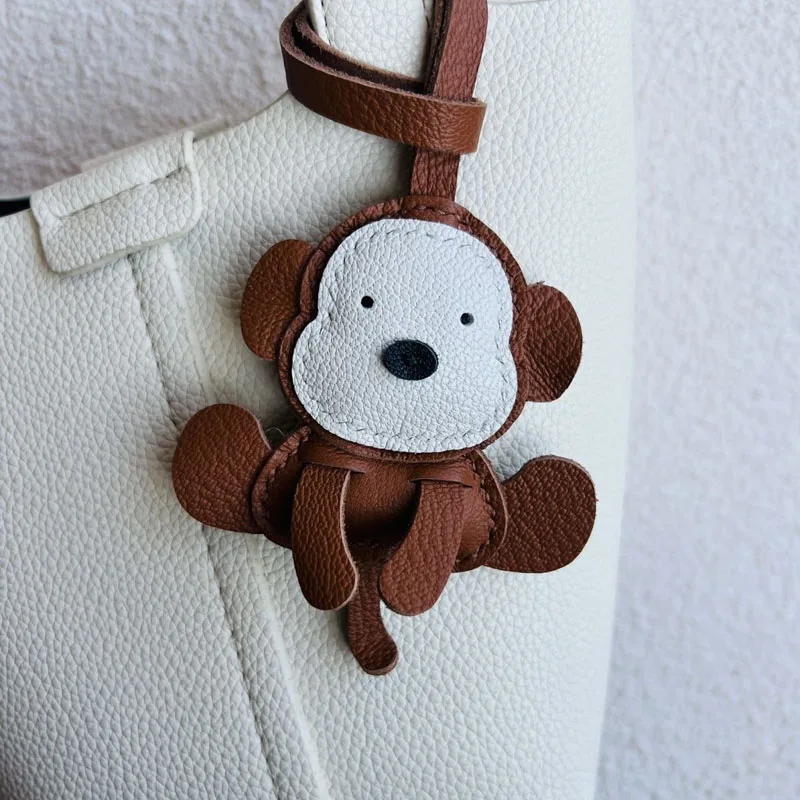 

Leather Monkey Keychain Pendant Mobile Phone Pendant Bag Monkey Keychain Goatskin