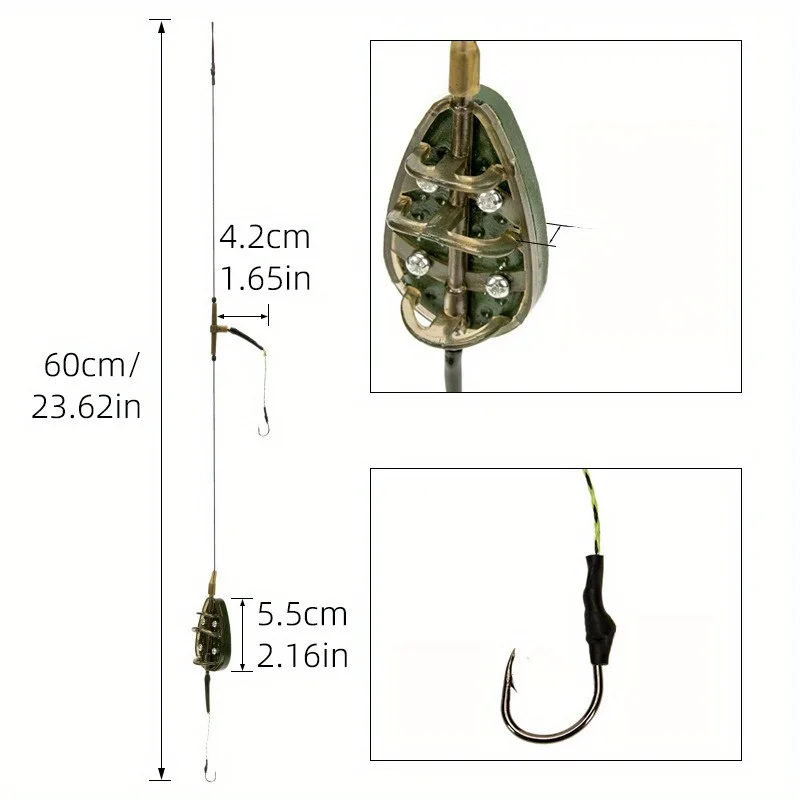 1 قطعة مجموعة تغذية صيد سمك الشبوط المغذية هوك الكارب الصيد الطعم قفص خط مجموعة طعم اصطناعي اكسسوارات