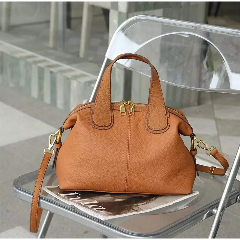 Classic Women Handbag Tote Bag Luxury Genuine Leather Women Large Capacity Shoulder Bag Mom Gift Boston Crossbody Bag 2025 New