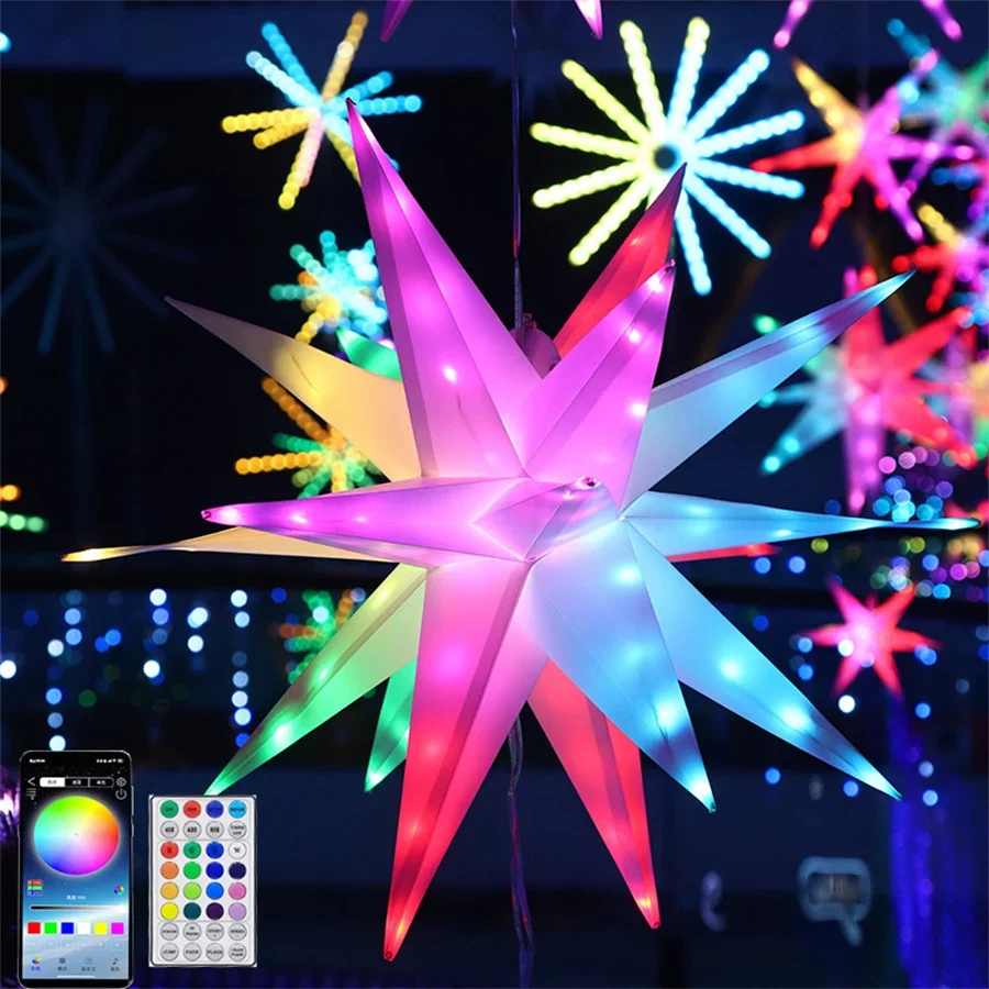 Dia40CM/60CM RGBIC Smart Explosion Star Fairy Light APP Fireworks Light Christmas Starburst Light Garland For Holiday Decor