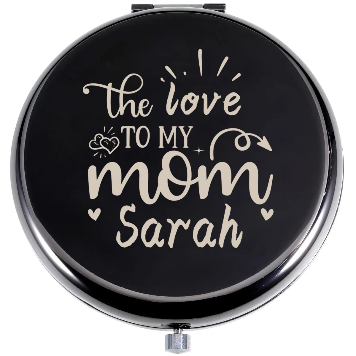 1 قطعة كارتون الحب لأمي مرآة اسم مخصص مع اسم دائرة مستديرة مرآة هدايا الزفاف الضيوف #5