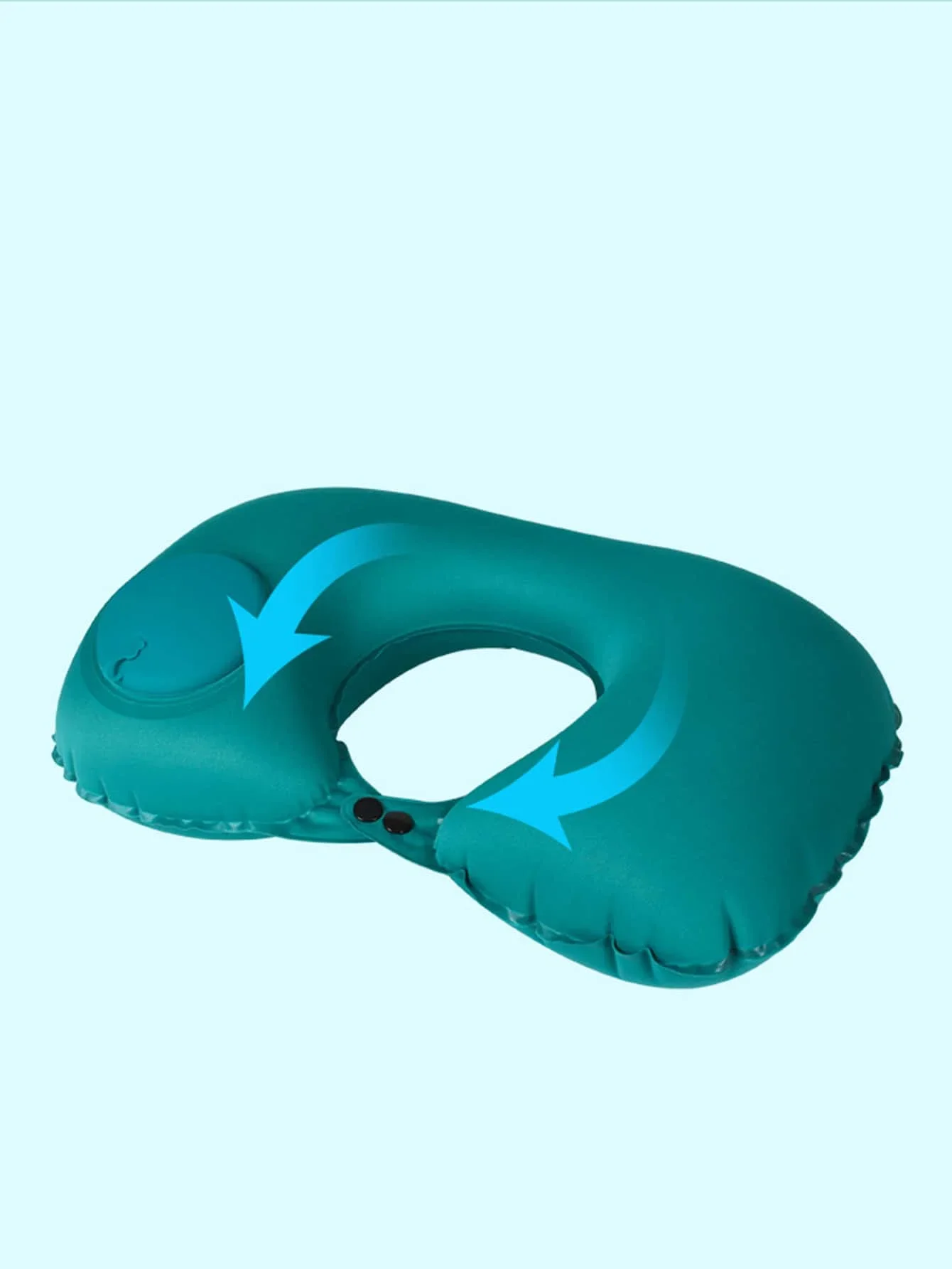 Flocking Inflatable Neck Pillow Portable Pillow Can Be Stored Self Filled Suitable For Outdoor Travel Camping Hiking