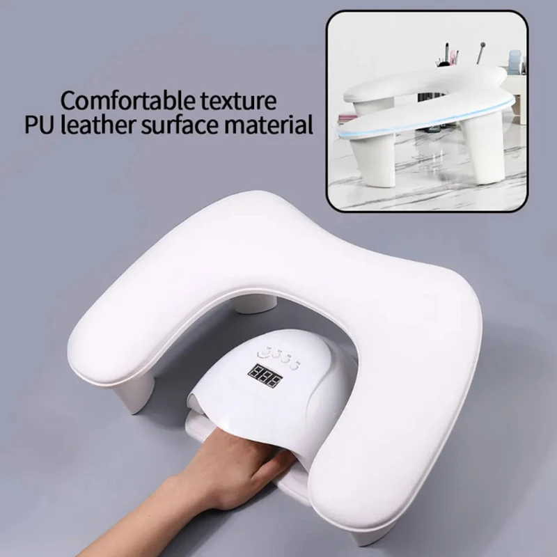 Two Hands Nail Art Hand Pillow Portable Removable Stand Tilt Design Manicure Stand Hand Pillow PU Material Hand Pillow Cushion