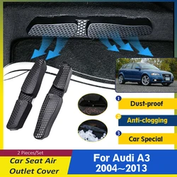For Audi A3 Sportback S3 8P 2004~2013 Car Air Outlet Cover ABS Under Seat Conditioner Vents Protection Stylings Auto Accessories