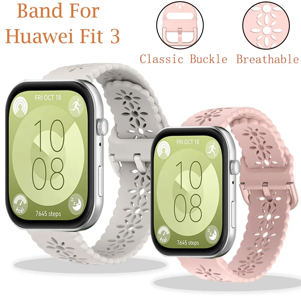 

Силиконовый ремешок, совместимый с Huawei Smart Watch Fit 4 3/Fit 4 Pro, мужской и женский классический браслет с застежкой для Huawei Fit 3 4 Band