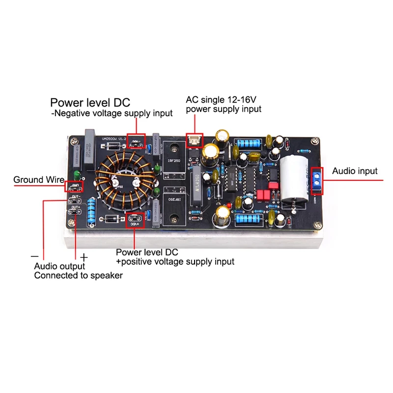 Hifi Mono 500W Class D Digital Audio Power Amplifier Finished Board High End Mono Channel Amp Module Home Speakers Amplifiers