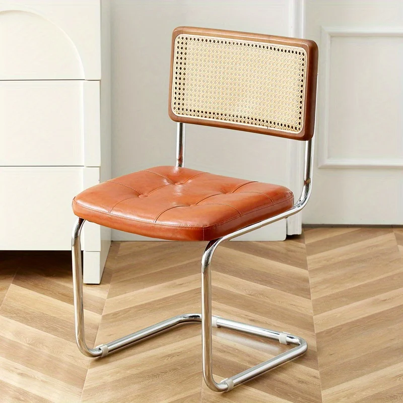 Wicker Dining Chair Suitable for Home Nordic Solid Wood Ideal Study Vintage Chair for Boutique Hotels Classic Rattan Chair